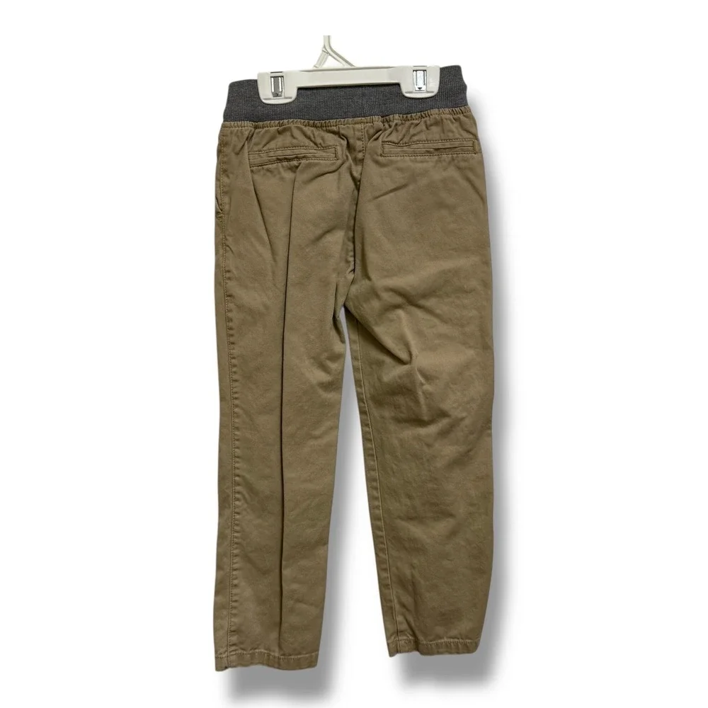 Gymboree Kids Khaki Pants Gray Ribbed Knit Elastic Waist Drawstring Size‎ 6